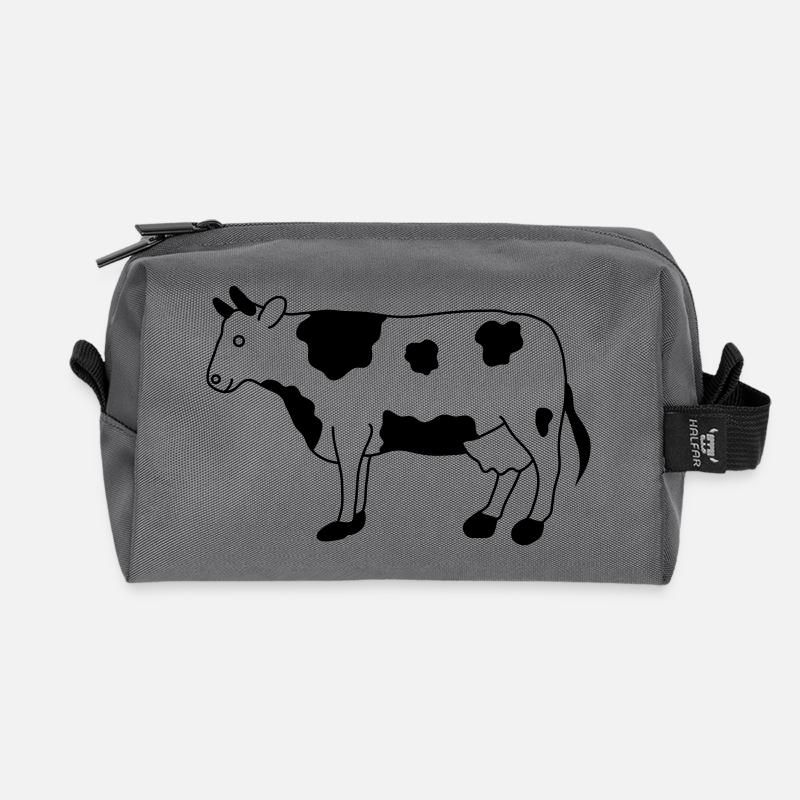 Cow - Recycled Toiletry Zip Bag - anthracite