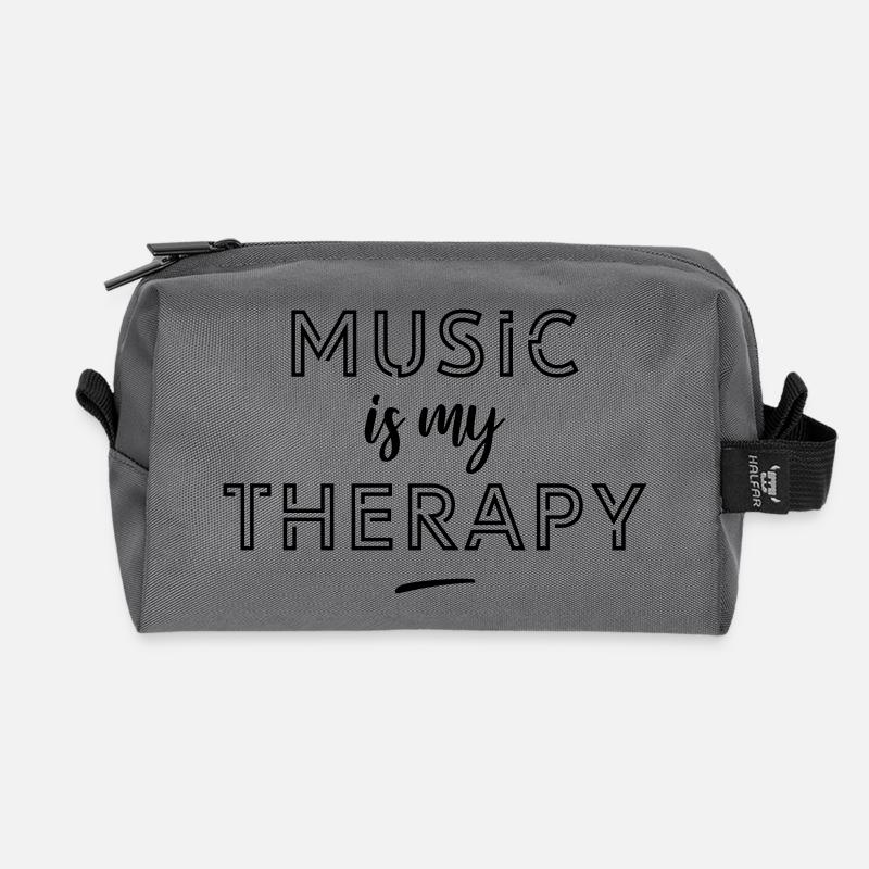 Music is my therapy - Recycelte Kulturtasche - Anthrazit