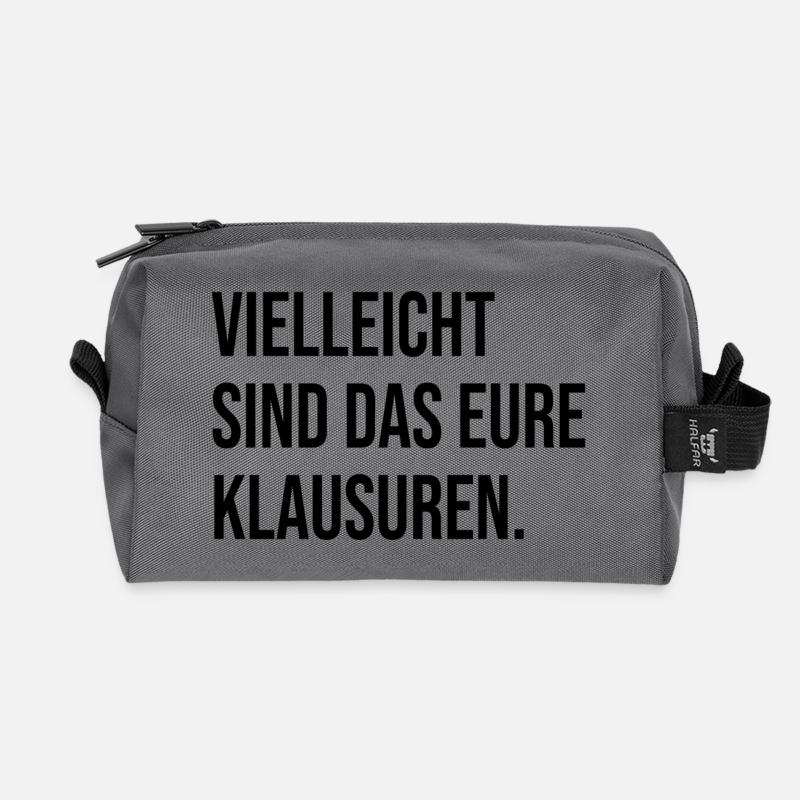 Vielleicht sind das eure Klausuren - Recycelte Kulturtasche - Anthrazit