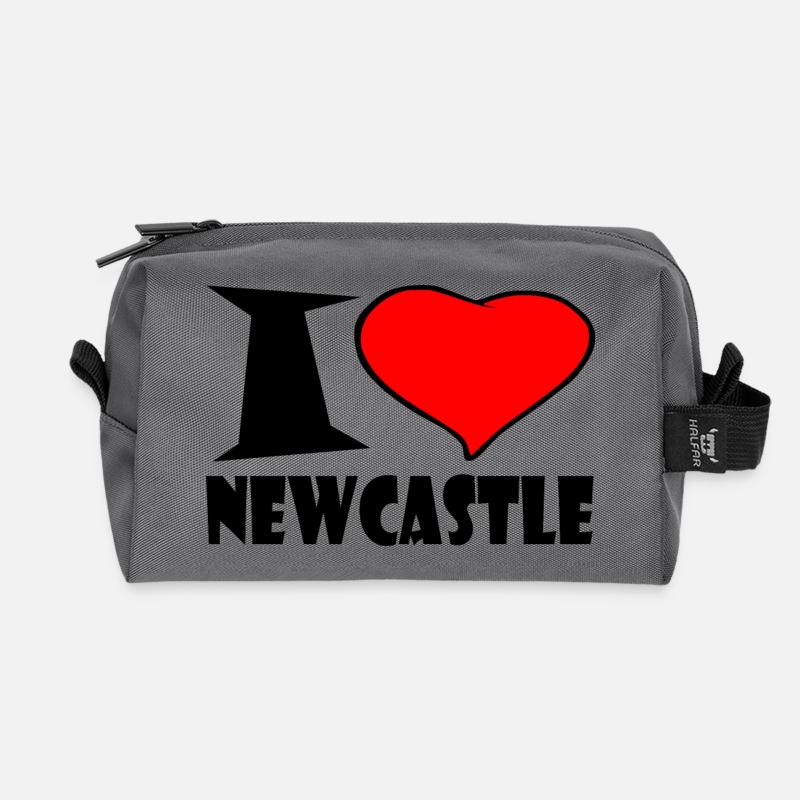 I love Newcastle - Recycelte Kulturtasche - Anthrazit