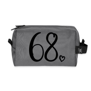Süße Nummer 68, 68 Jahre alt, 68. Geburtstag Geschenk - Recycelte Kulturtasche - Anthrazit - Vorne