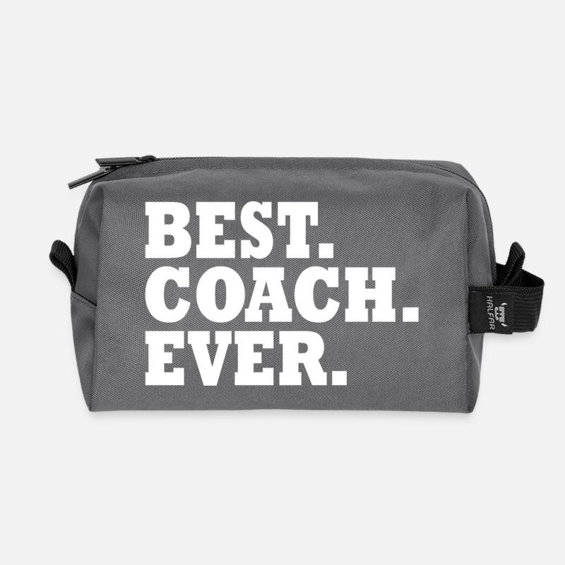 Best coach ever - Recycelte Kulturtasche - Anthrazit