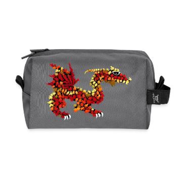 Drache aus Herbstlaub - Recycelte Kulturtasche - Anthrazit - Vorne