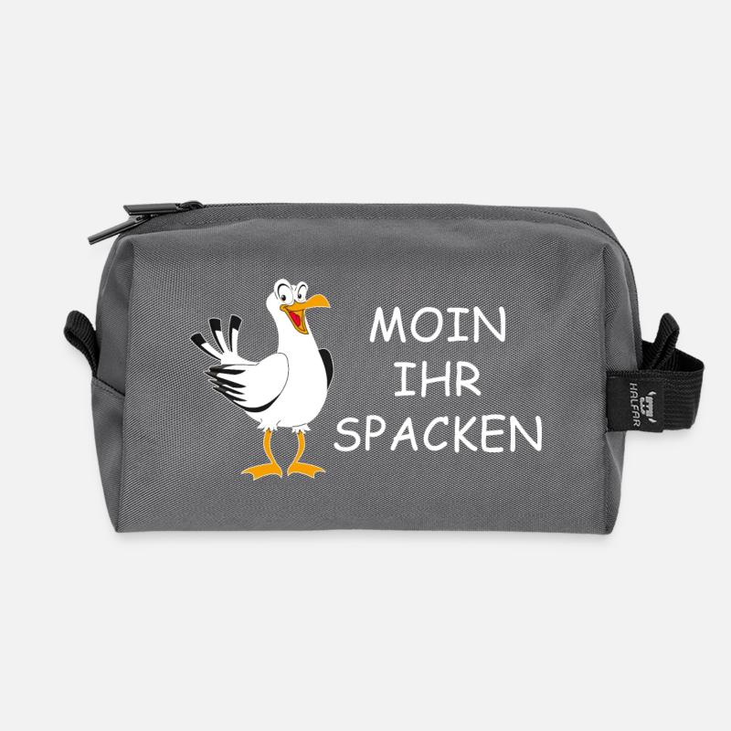 Moin ihr Spacken - Recycelte Kulturtasche - Anthrazit