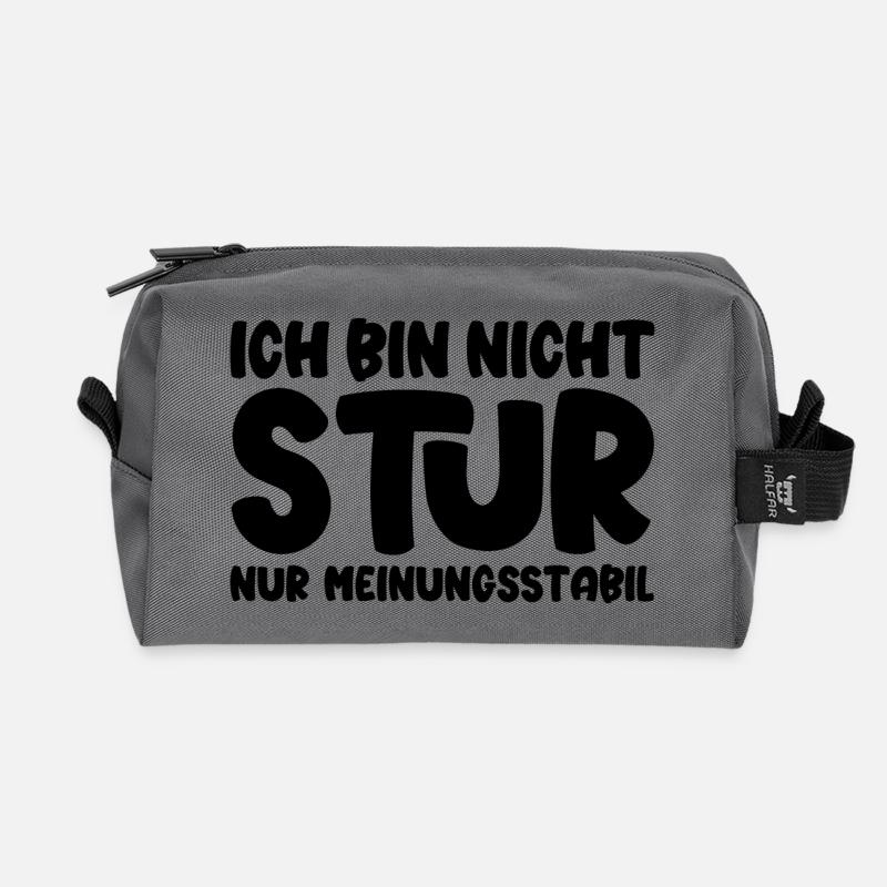 Ich bin nicht stur nur meinungsstabil - Recycelte Kulturtasche - Anthrazit