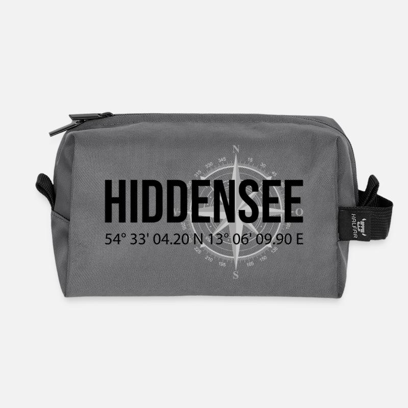 Koordinaten Hiddensee - Recycelte Kulturtasche - Anthrazit