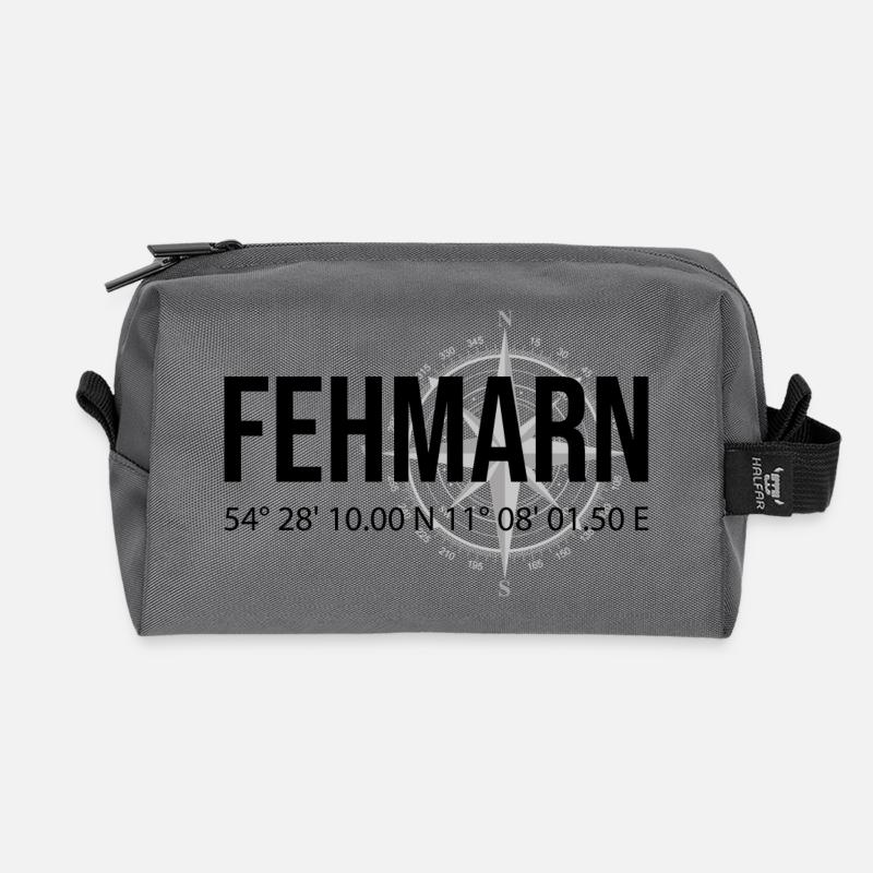 Koordinaten Fehmarn - Recycelte Kulturtasche - Anthrazit
