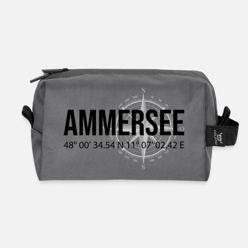 Koordinaten Ammersee - Recycelte Kulturtasche - Anthrazit