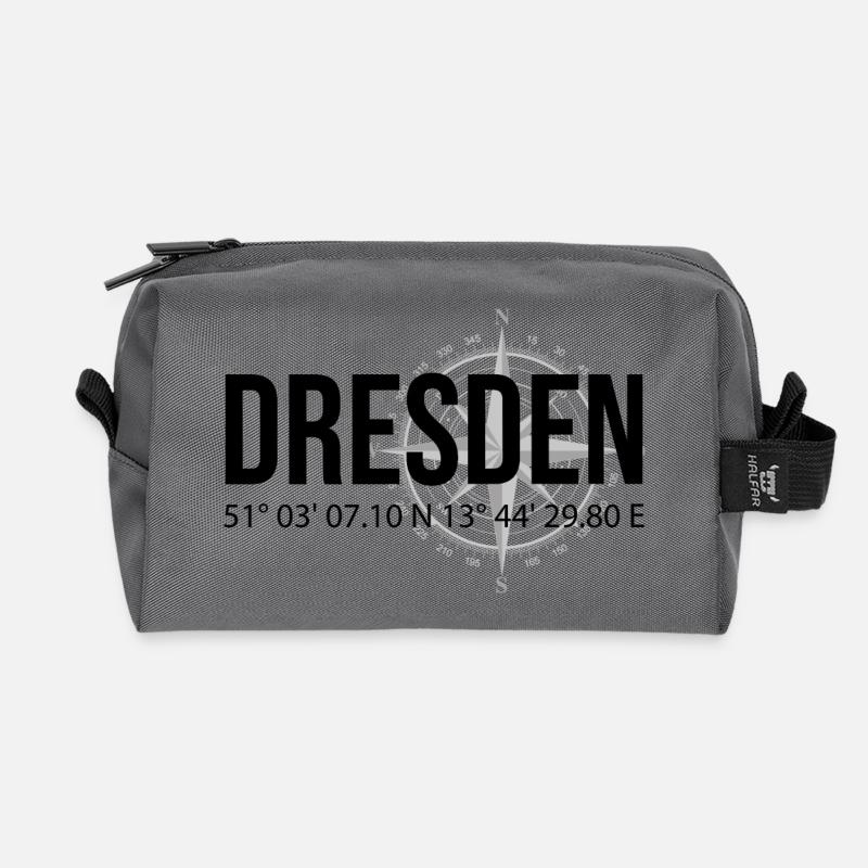 Koordinaten Dresden - Recycelte Kulturtasche - Anthrazit