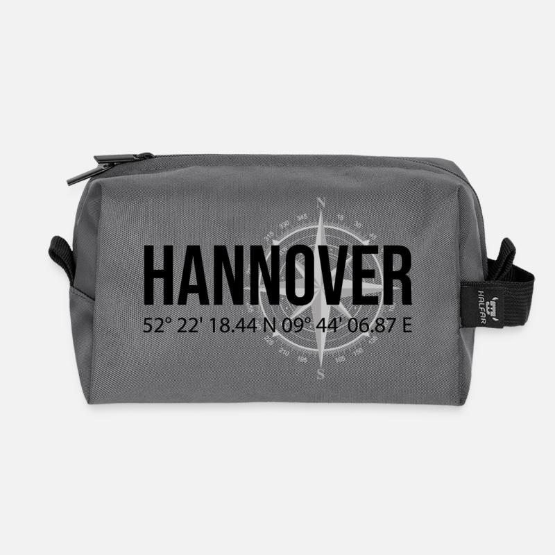 Koordinaten Hannover - Recycelte Kulturtasche - Anthrazit