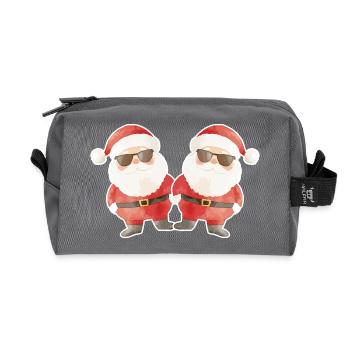 Santa Claus Funny Christmas Team - Recycled Toiletry Zip Bag - anthracite - Front