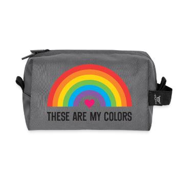 LGBTQ Pride Month - These are My Colors - Recycled Toiletry Zip Bag - anthracite - Front