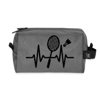 Badminton Racket Badminton Motif - Recycled Toiletry Zip Bag - anthracite - Front