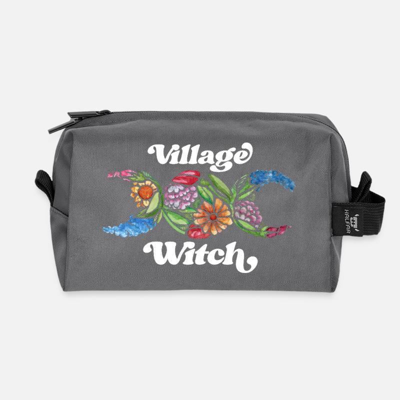 Village Witch Floral Boho Tee - Recycelte Kulturtasche - Anthrazit
