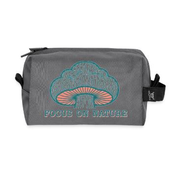 Risograph Lion’s Mane : Focus sur le champignon naturel - Trousse de toilette en tissu recyclé - anthracite - Devant