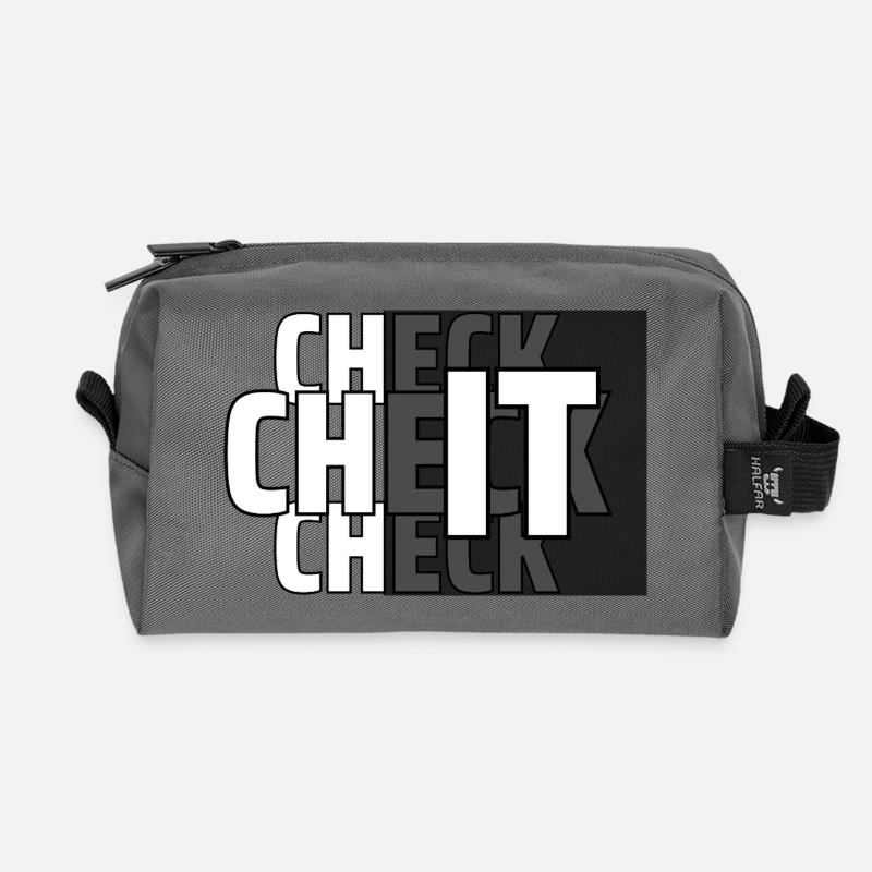 CHECK IT - Recycled Toiletry Zip Bag - anthracite