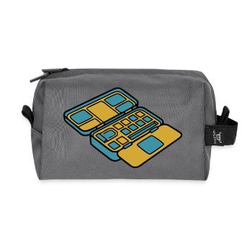 Colorful Watercolor Paint Box Art - Recycled Toiletry Zip Bag - anthracite - Front