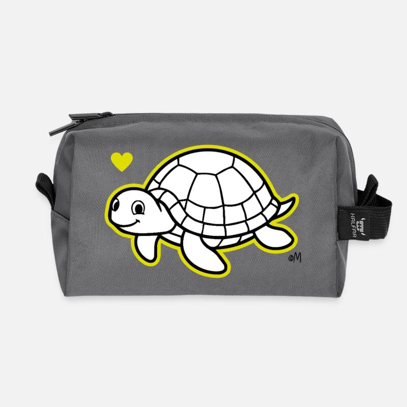 Max_the_turtle - Recycled Toiletry Zip Bag - anthracite