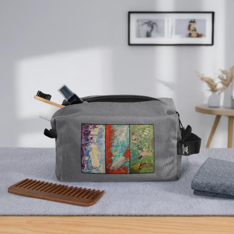 Flux de couleur triptyque Trousse de toilette en tissu recyclé