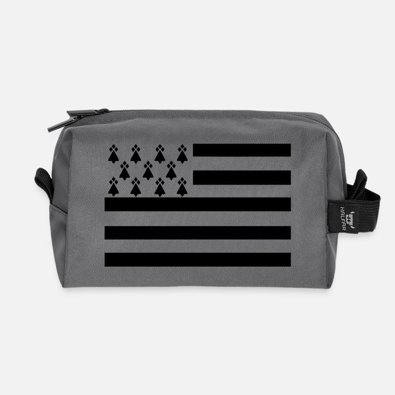 Drapeau breton - Trousse de toilette en tissu recyclé - anthracite