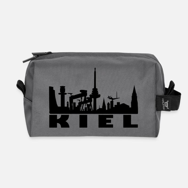 skyline keel - Recycled Toiletry Zip Bag - anthracite