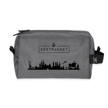 Skyline de la ville hanséatique de Lübeck | Bloqué | HL - Trousse de toilette en tissu recyclé - anthracite - Devant