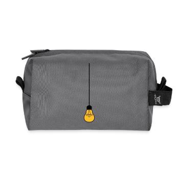 ceiling top cable hang light bulb light electricity id - Recycled Toiletry Zip Bag - anthracite - Front