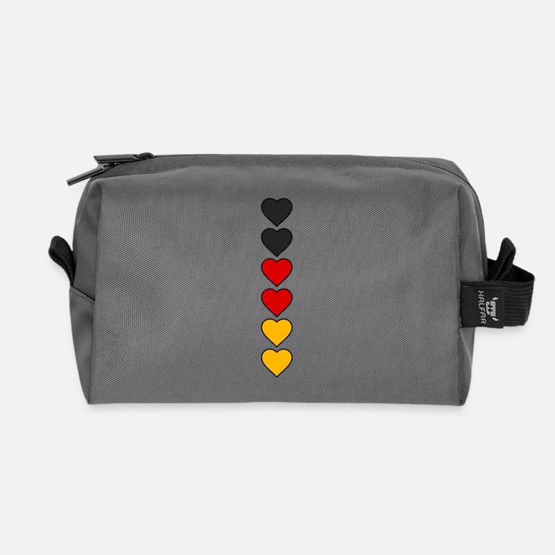 Deutschland Herzen - Recycelte Kulturtasche - Anthrazit