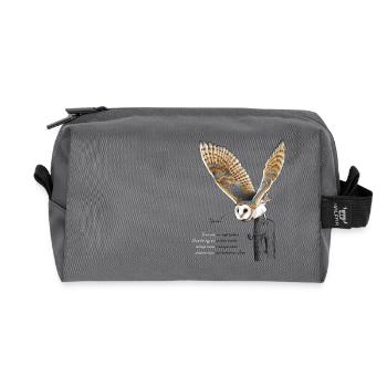 Barn Owl - Tytonidae - Recycled Toiletry Zip Bag - anthracite - Front