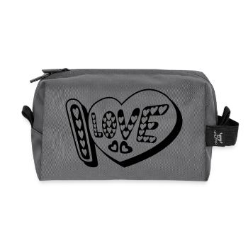 i love - Trousse de toilette en tissu recyclé - anthracite - Devant