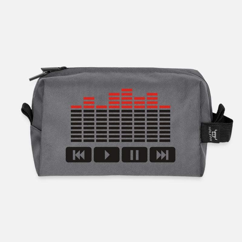 Equalizer audio player dj - Recycled Toiletry Zip Bag - anthracite