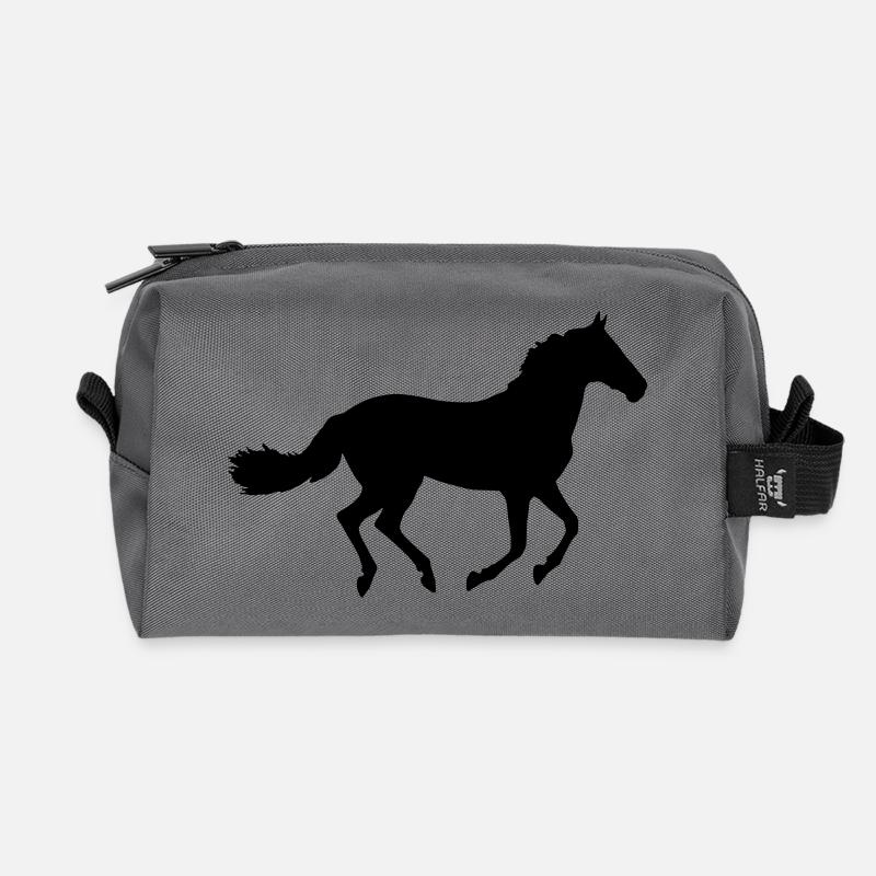 Pferd - Recycelte Kulturtasche - Anthrazit