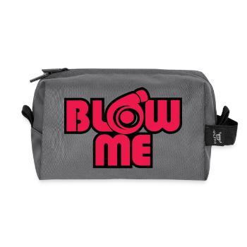 Blow Me - Recycelte Kulturtasche - Anthrazit - Vorne