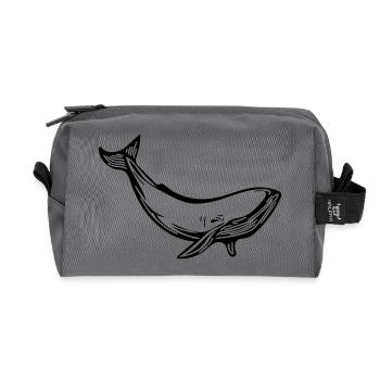 whale - Recycled Toiletry Zip Bag - anthracite - Front