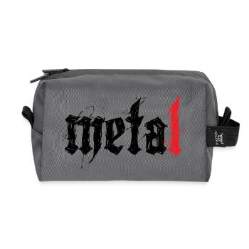 Metal ! - Recycled Toiletry Zip Bag - anthracite - Front