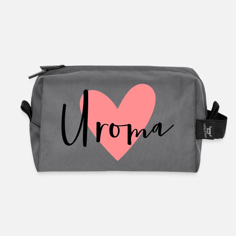 Uroma Herz - Recycelte Kulturtasche - Anthrazit
