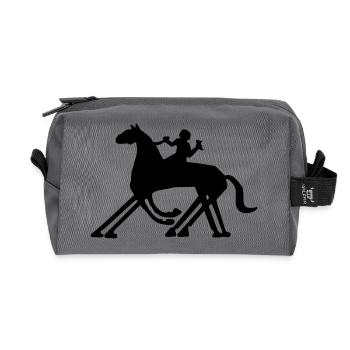 odin on sleipnir scandinavian viking symbol - Recycled Toiletry Zip Bag - anthracite - Front
