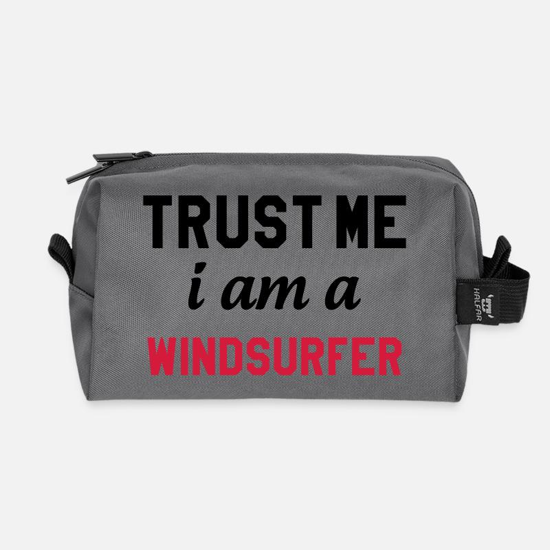 Windsurfen / Windsurfer / Windsurf / Windsurfing - Recycelte Kulturtasche - Anthrazit
