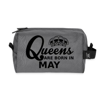 queens are born in may - Recycled Toiletry Zip Bag - anthracite - Front