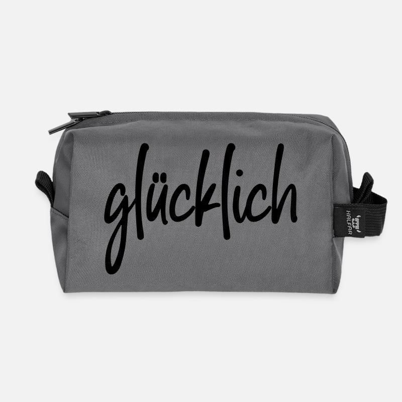 glücklich - Recycelte Kulturtasche - Anthrazit