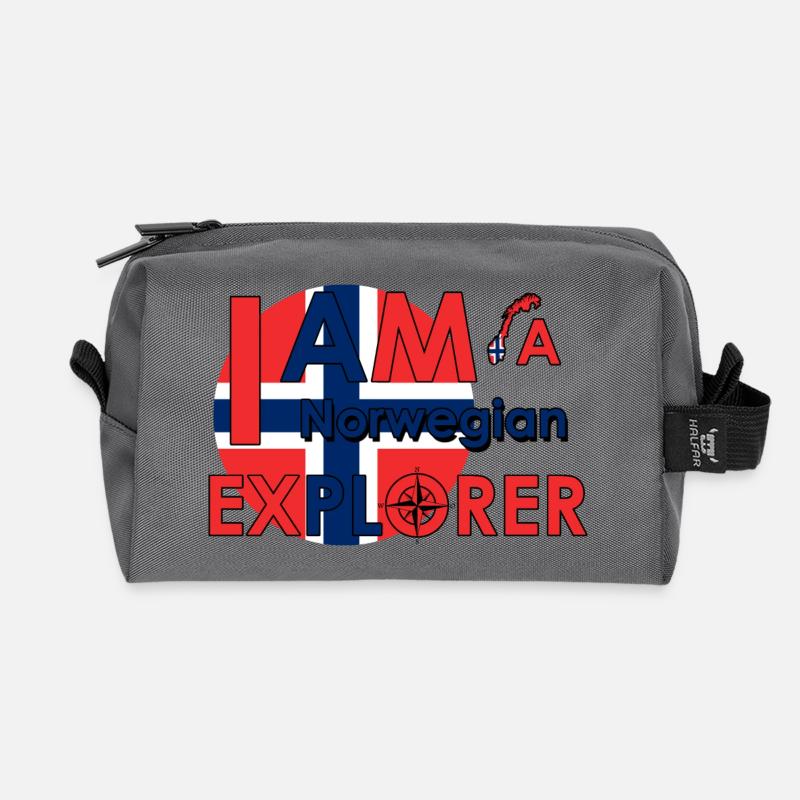Norwegen Abenteuer: I am a Norwegian Explorer - Recycelte Kulturtasche - Anthrazit