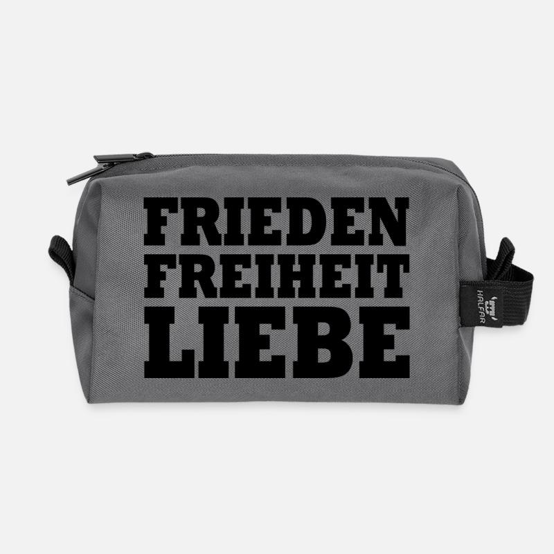 Frieden freiheit liebe - Recycelte Kulturtasche - Anthrazit