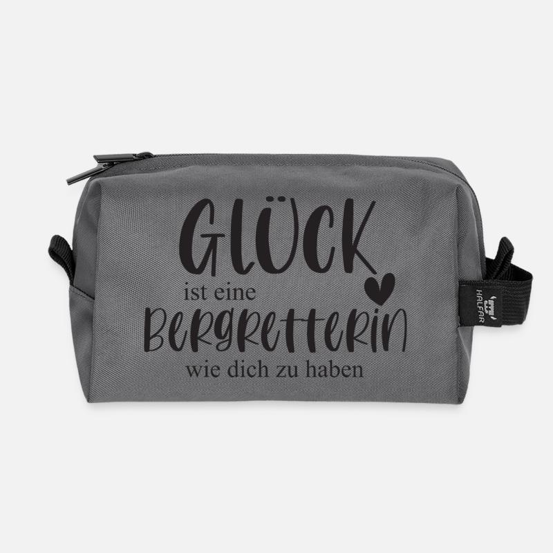 Bergretterin Berg Klettern Berg Geschenk - Recycelte Kulturtasche - Anthrazit