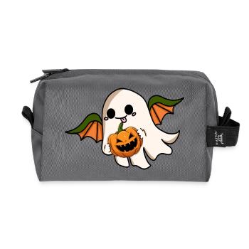 Halloween Geist Fledermausflügeln Kürbislaterne - Recycelte Kulturtasche - Anthrazit - Vorne