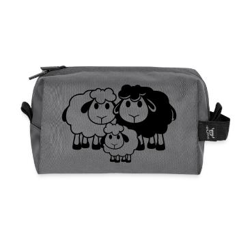 Family Sheep 3 Daddy Mom Parents Child Love Baby - Recycled Toiletry Zip Bag - anthracite - Front