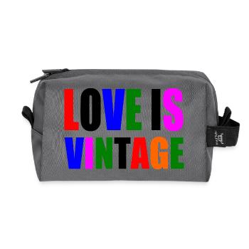 Love is vintage - Recycelte Kulturtasche - Anthrazit - Vorne
