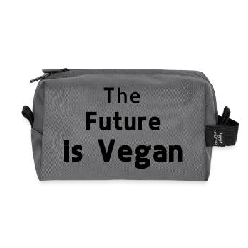 The future is vegan - Recycled Toiletry Zip Bag - anthracite - Front