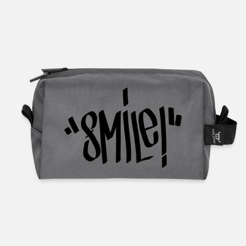 Smile Graffiti Linie - Dees - Recycelte Kulturtasche - Anthrazit