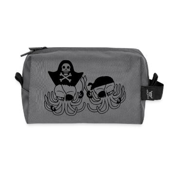 Two Octopus Pirate Sailing Crew Captain 2 Buccaneers - Recycled Toiletry Zip Bag - anthracite - Front