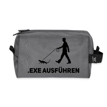 .EXE ausführen – Lustiges Informatiker Shirt - Recycelte Kulturtasche - Anthrazit - Vorne